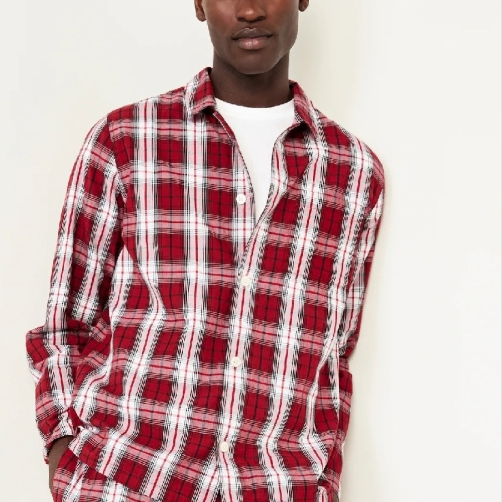 GREAT GIFT-Men's Red Plaid PJ’s Stylish roomy top and comfy short bottom-NWT